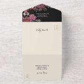 フローラ暗黒バラブラックゴシック結婚ズ オールインワン招待状 (外側)