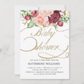 フローラ書の赤ちゃんシャワーの招待状 (正面)
