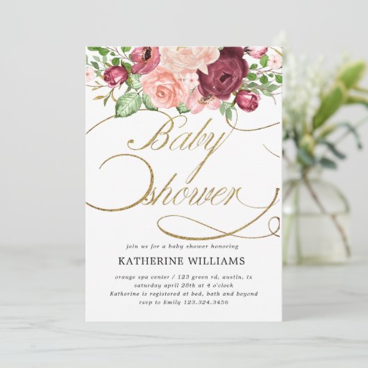 フローラ書の赤ちゃんシャワーの招待状 (スタンド正面)