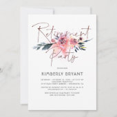 フローラ書エレガント字退モダン職パーティー 招待状 (正面)