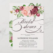 フローラ書道のシャワーの招待状 (正面/裏面)