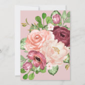 フローラ書道のベビーシャワー郵便の招待状 (裏面)