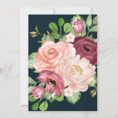 フローラ書道のベビーシャワー郵便の招待状 (裏面)