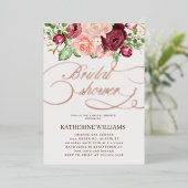 フローラ書道ブライダルシャワー箔の招待 箔招待状 (立ち正面)