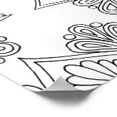 フローラ曼荼羅幾何学文大人彩色 ポスター (角)