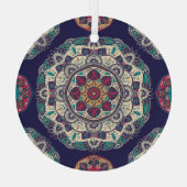 フローラ曼荼羅：観賞用ヴィンテージシームレス ガラスオーナメント (裏面)