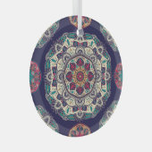 フローラ曼荼羅：観賞用ヴィンテージシームレス ガラスオーナメント (正面右)