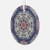 フローラ曼荼羅：観賞用ヴィンテージシームレス ガラスオーナメント (正面左)