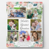 フローラ最大のおばあちゃん写真コラージュ フォトプラーク (正面)