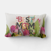 フローラ最高のお母さモダンんハートと花 ランバークッション (裏面)