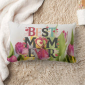 フローラ最高のお母さモダンんハートと花 ランバークッション (ブランケット)