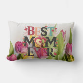 フローラ最高のお母さモダンんハートと花 ランバークッション (正面)