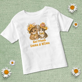 フローラ最高のの友達が黄色お洒落い トドラーTシャツ