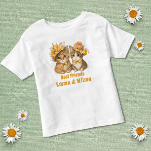 フローラ最高のの友達が黄色お洒落い トドラーTシャツ