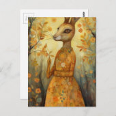 フローラ服を着たウサギ ポストカード (正面/裏面)