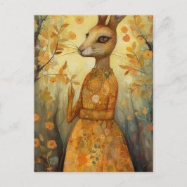 フローラ服を着たウサギ ポストカード