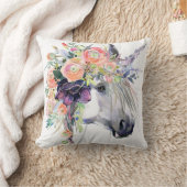 フローラ服を着たユニコーン クッション (ブランケット)