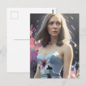 フローラ服を着た女性 ポストカード (正面/裏面)