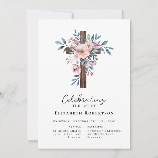 フローラ木十字葬儀 招待状 (正面)