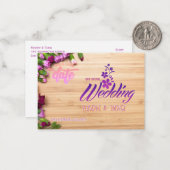 フローラ木目テクスチャ日付の保存 ノートカード (正面/裏面インサイチュ)