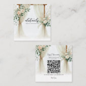 フローラ木製アーチグリーナリーバラ結婚ズ詳細 スクエア名刺 (正面/裏面)