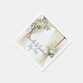 フローラ木製アーチグリーンリー素朴バラ結婚ズ スタンダードカクテルナプキン (角)