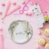 フローラ木製アーチグリーンリー素朴バラ結婚ズ ペーパープレート (パーティー)