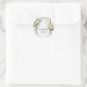 フローラ木製アーチグリーンリー素朴バラ結婚ズ ラウンドシール (バッグ)