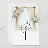 フローラ木製アーチ緑のバラテーブル番号 招待状 (正面)