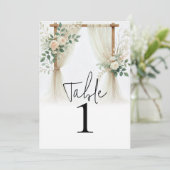 フローラ木製アーチ緑のバラテーブル番号 招待状 (スタンド正面)