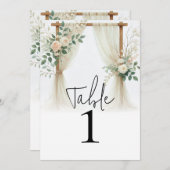 フローラ木製アーチ緑のバラテーブル番号 招待状 (正面/裏面)