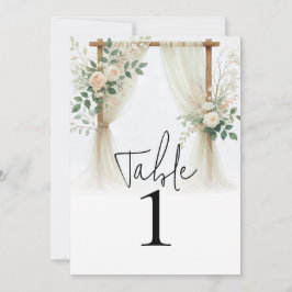 フローラ木製アーチ緑のバラテーブル番号 招待状