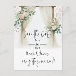 フローラ木製アーチ緑のバラ日付を保存 案内ポストカード