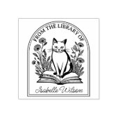 フローラ本猫カスタム蔵書票 ラバースタンプ (インプリント)