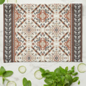 フローラ東洋民族模様 キッチンタオル (折り畳み)