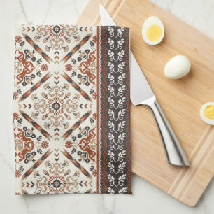 フローラ東洋民族模様 キッチンタオル