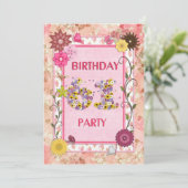 フローラ枠で61回目の誕生日パーティーの招待 招待状 (スタンド正面)