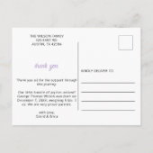 フローラ枠パープルガール写真誕生のお知らせ 案内ポストカード (裏面)