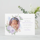 フローラ枠パープルガール写真誕生のお知らせ 案内状 (スタンド正面)