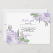 フローラ枠パープルガール写真誕生のお知らせ 案内状 (裏面)