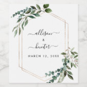 フローラ枠結婚ワインラベル ワインラベル (シングルラベル)