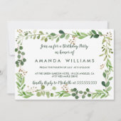 フローラ枠葉草地生誕日 招待状 (正面)