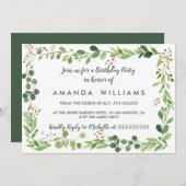 フローラ枠葉草地生誕日 招待状 (正面/裏面)