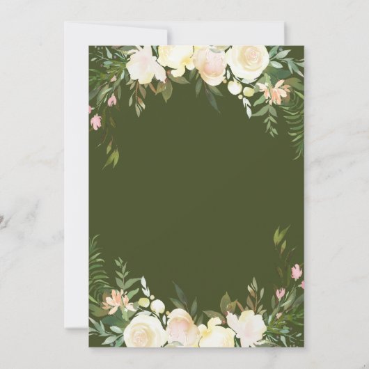 フローラ枠 |写真ベビー誕生発表 案内状 (裏面)