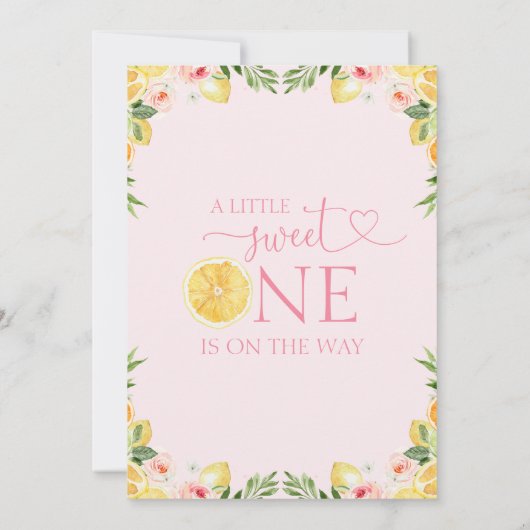フローラ柑橘少し甘い1赤ちゃんシャワー 招待状 (裏面)
