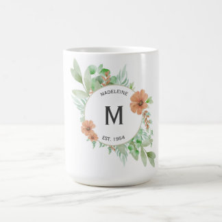 'フローラ桃のマグパーソナライズされた- gift コーヒーマグカップ