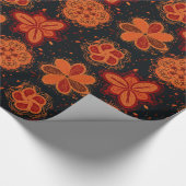 フローラ桃の継ぎ目のパターン ラッピングペーパー (角)