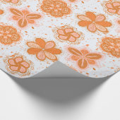 フローラ桃の継ぎ目のパターン ラッピングペーパー (角)
