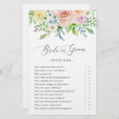 フローラ桃の花嫁または新郎ブライダルシャワーゲーム (正面/裏面)