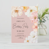 フローラ桃誕生日 招待状 (スタンド正面)